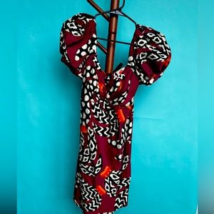 Farm Rio dress- size small.  Sweetheart neckline with puff sleeves. Worn once